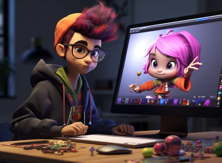 Animator producing a lively and colorful